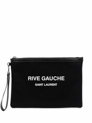 Saint Laurent Rive Gauche logo-print clutch