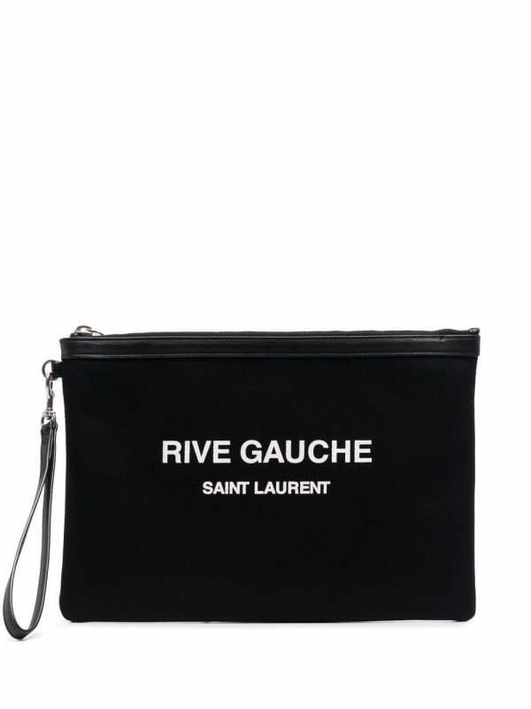 Saint Laurent Rive Gauche logo-print clutch