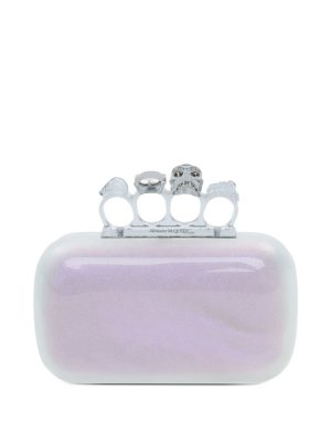 Alexander McQueen Skull iridescent clutch bag