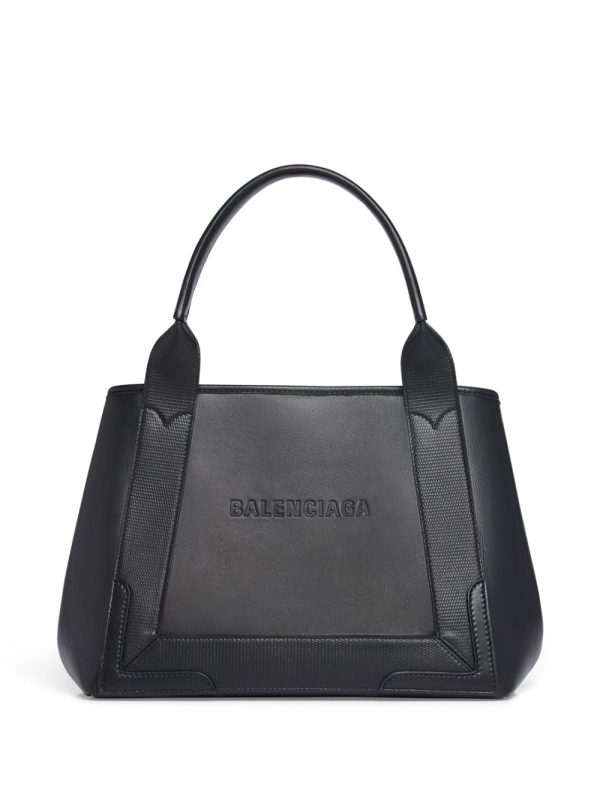 Balenciaga debossed-logo leather tote bag
