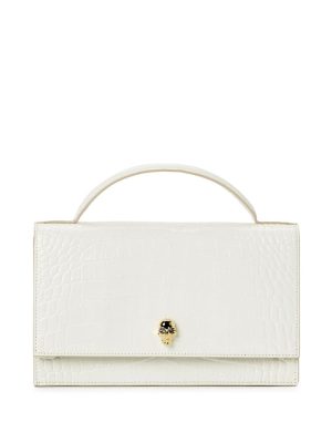 Alexander McQueen medium Skull croc-embossed shoulder bag