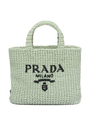 Prada small raffia tote bag