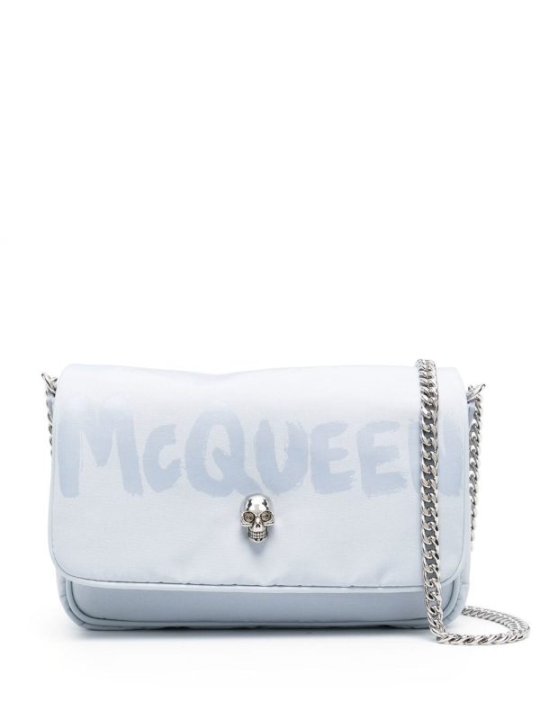 Alexander McQueen Graffiti-print skull-stud bag