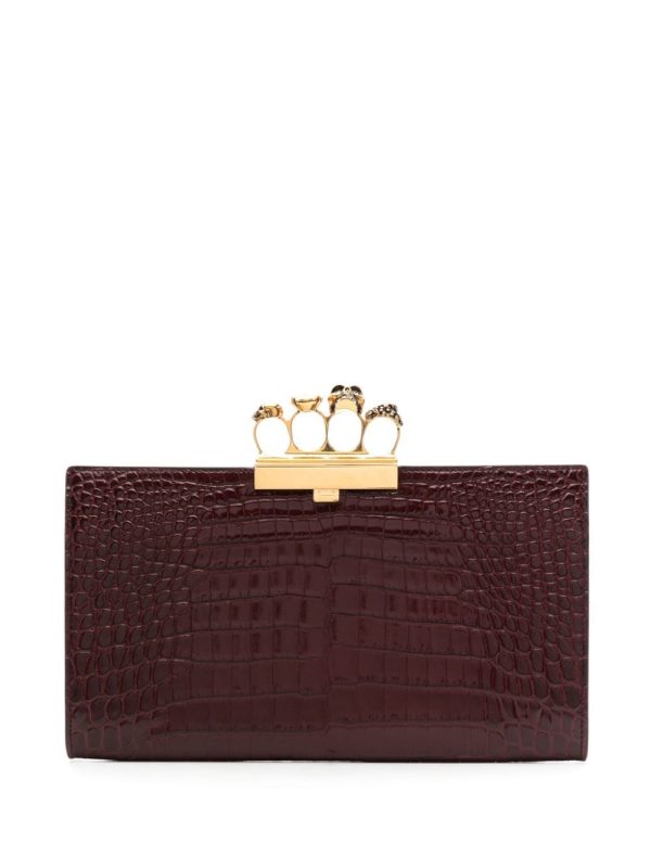 Alexander McQueen The Knuckle embossed clutch bag