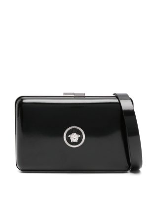 Versace logo-plaque leather shoulder bag
