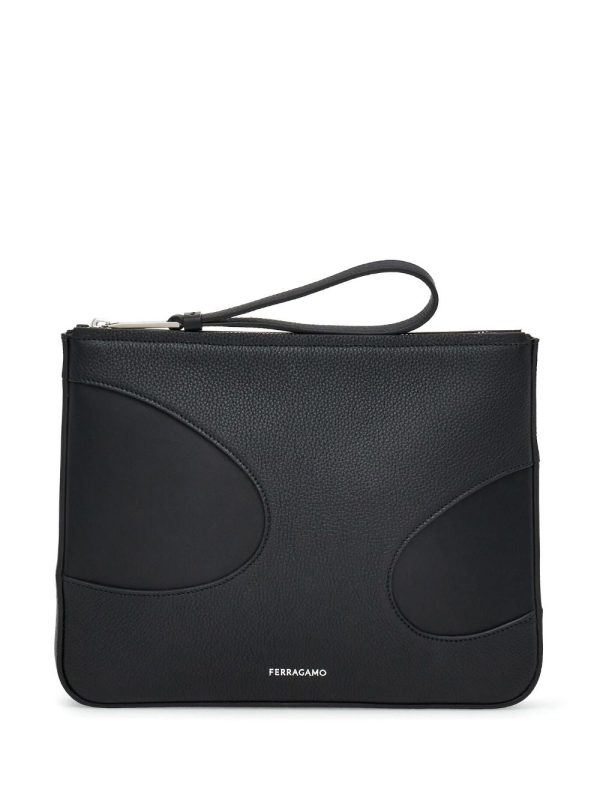 Ferragamo cut-out detailing leather clutch bag