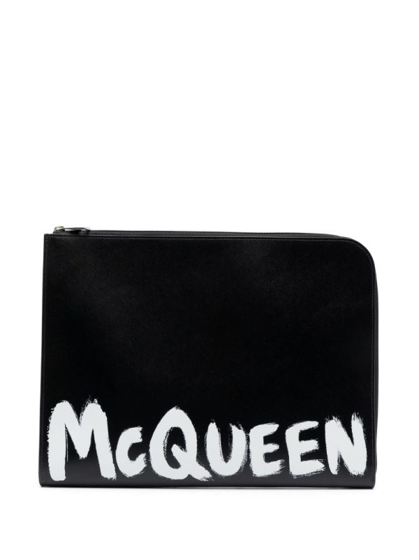 Alexander McQueen Graffiti logo-print clutch