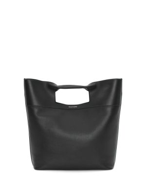 Alexander McQueen leather logo print tote bag