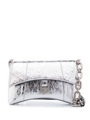 Balenciaga extra small Downtown metallic shoulder bag