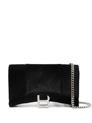 Balenciaga Hourglass velvet chain wallet