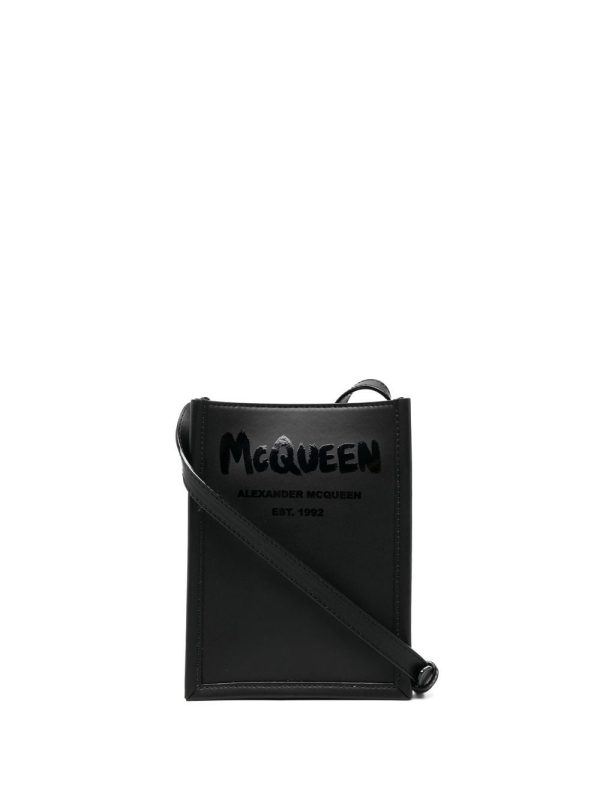 Alexander McQueen Graffiti Edge logo-print shoulder bag