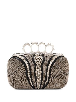 Alexander McQueen Knuckle bead-embellished clutch