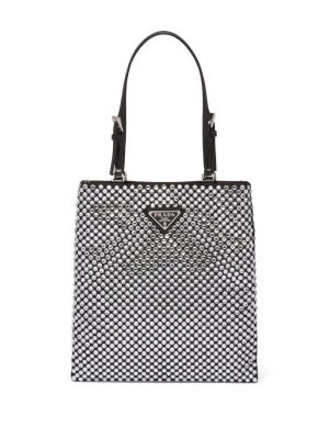 Prada crystal-embellished satin tote bag