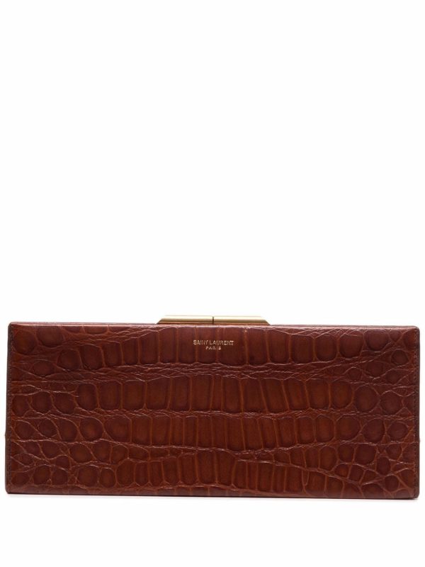 Saint Laurent crocodile-effect clutch bag