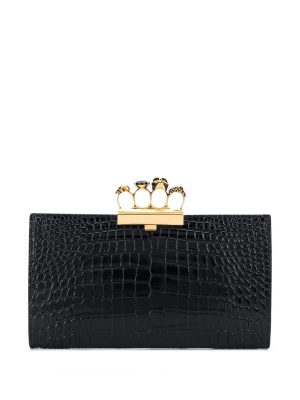 Alexander McQueen Four Ring embossed clutch bag