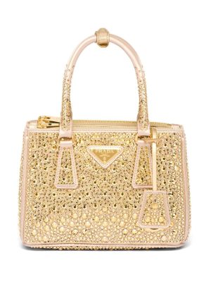 Prada Galleria crystal-embellished satin mini bag