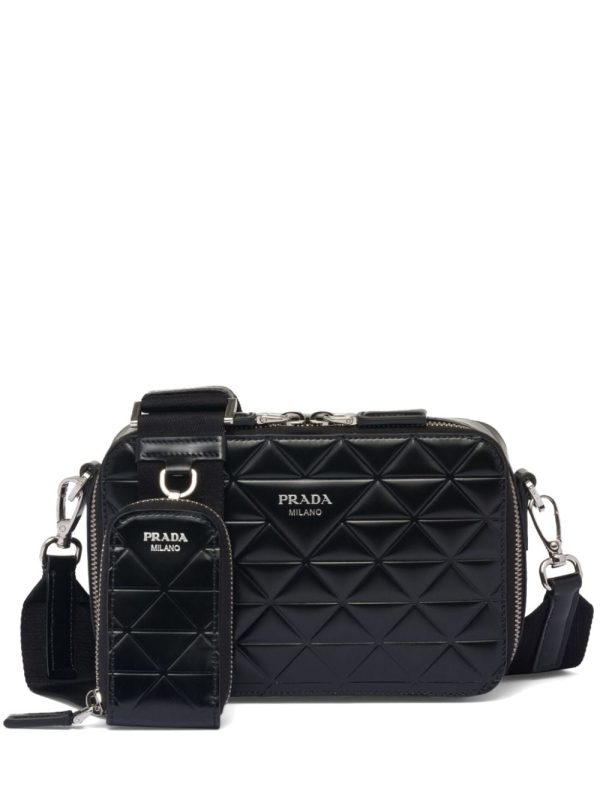 Prada Brique logo-print leather shoulder bag