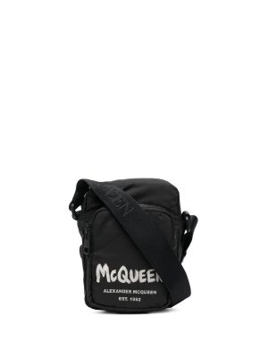 Alexander McQueen graffiti logo-print messenger bag