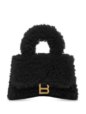 Balenciaga mini Hourglass furry shoulder bag