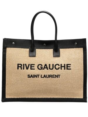 Saint Laurent Rive Gauche straw tote bag