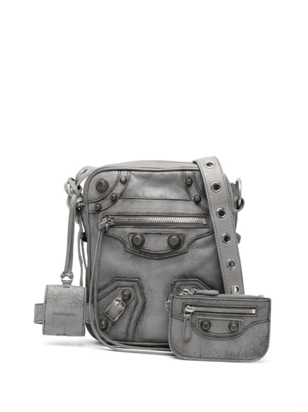 Balenciaga Le Cagole cracked leather messenger bag