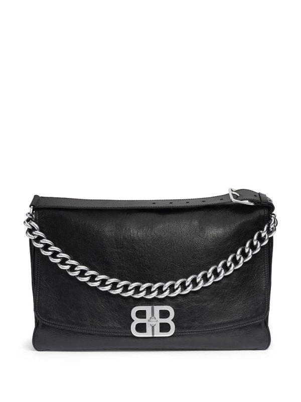 Balenciaga large BB leather flap bag