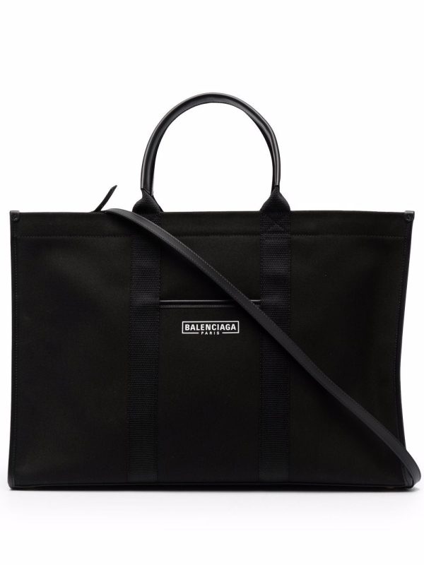 Balenciaga logo-patch organic cotton tote
