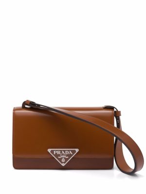 Prada Emblème triangle-logo leather shoulder bag