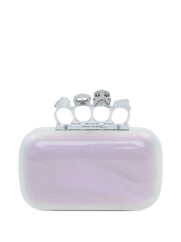 Alexander McQueen Skull iridescent clutch bag