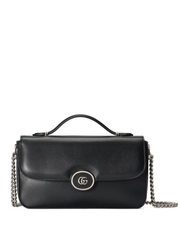Gucci foldover-top leather shoulder bag