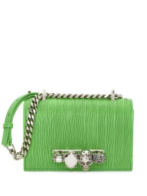 Alexander McQueen mini jewelled quilted satchel