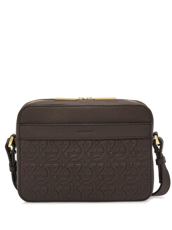 Ferragamo Gancini pebbled-texture shoulder bag