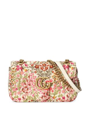 Gucci small GG Marmont floral shoulder bag