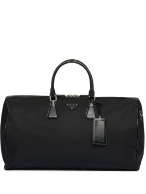 Prada logo-plaque panelled duffel bag