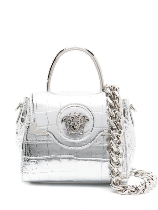 Versace small La Medusa leather tote bag
