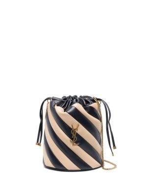 Saint Laurent Alix striped bucket bag