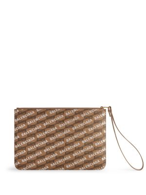 Balenciaga logo-print clutch bag