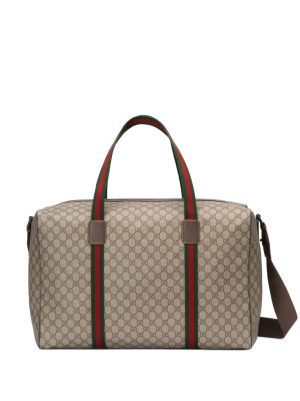 Gucci large GG Supreme leather holdall