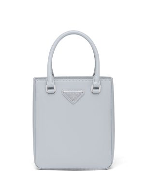Prada small triangle plaque tote