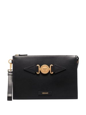 Versace Medusa-plaque clutch bag