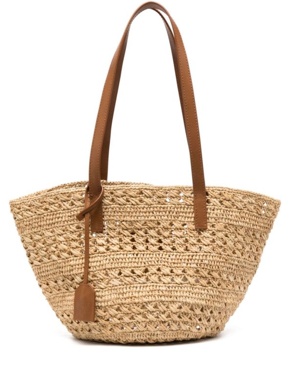 Saint Laurent crocheted raffia tote bag