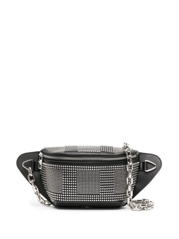 Alexander McQueen stud-embellished leather messenger bag