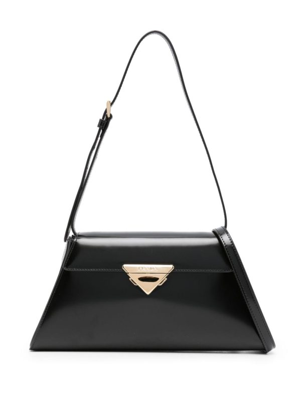 Prada triangle-logo leather shoulder bag