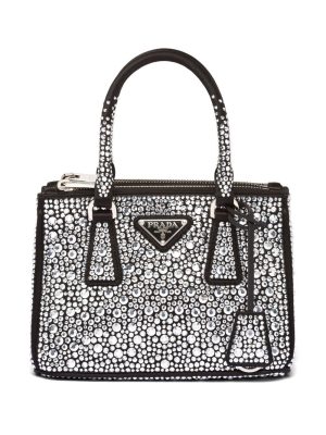 Prada Galleria crystal-embellished satin mini bag