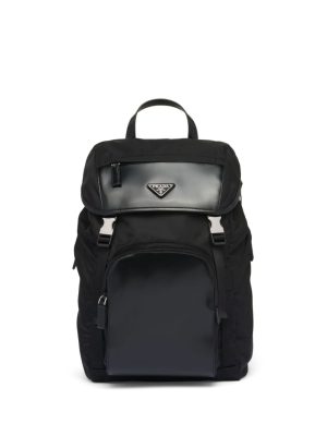 Prada triangle-logo panelled backpack