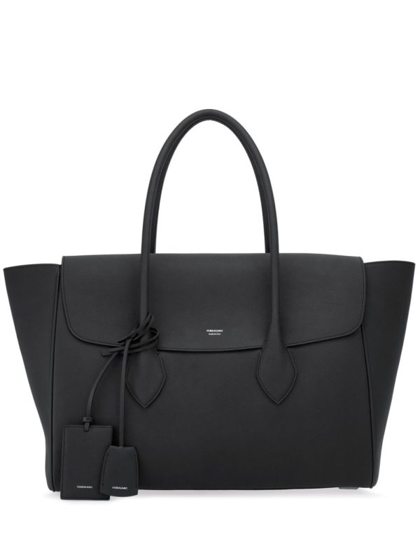 Ferragamo logo-stamp leather tote bag