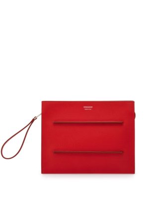 Ferragamo logo-print leather document holder