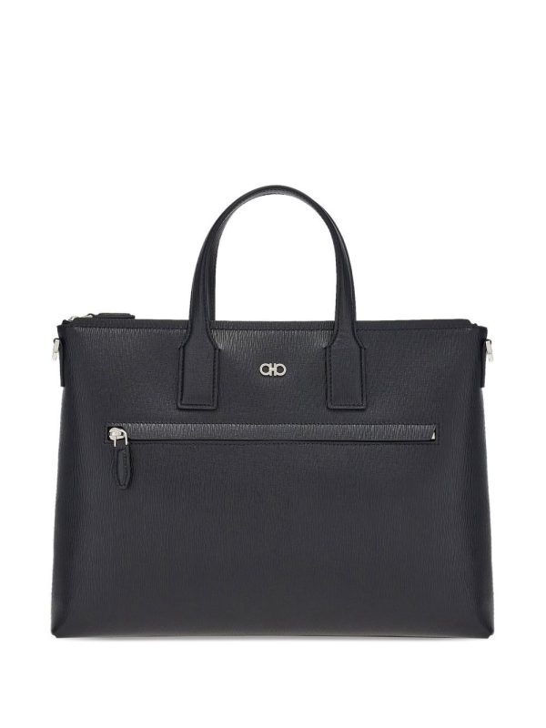 Ferragamo Gancini leather business bag