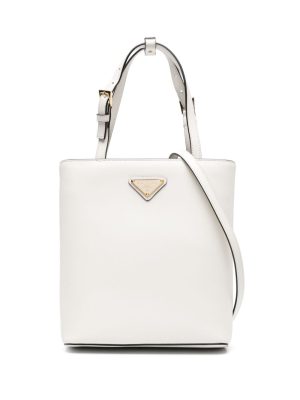 Prada triangle logo-appliqué tote bag