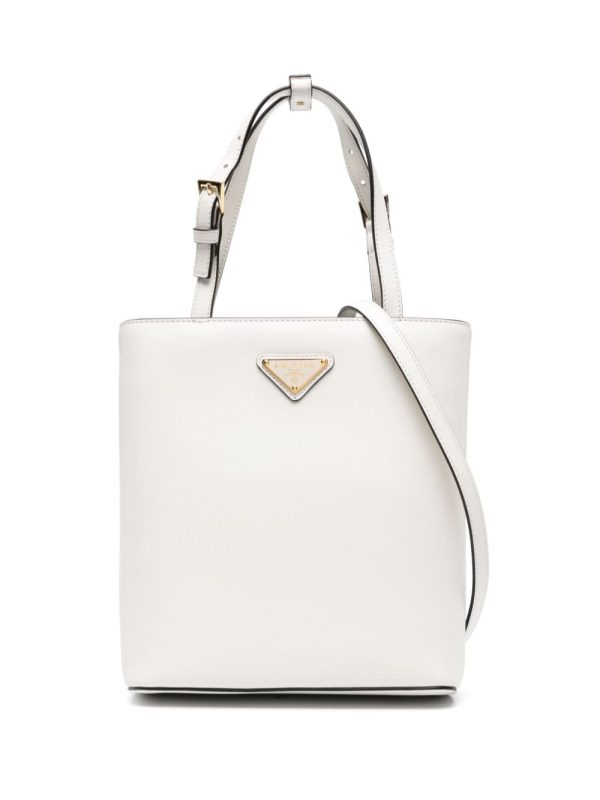Prada triangle logo-appliqué tote bag